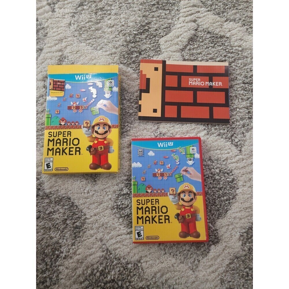 Super Mario Maker Book Bundle (Nintendo Wii U, 2015) CIB With Slipcover & Book
